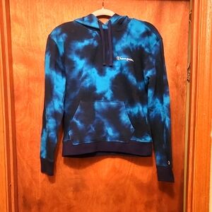 Champion Blue and Black Tie-Dye Sweatshirt Size Small